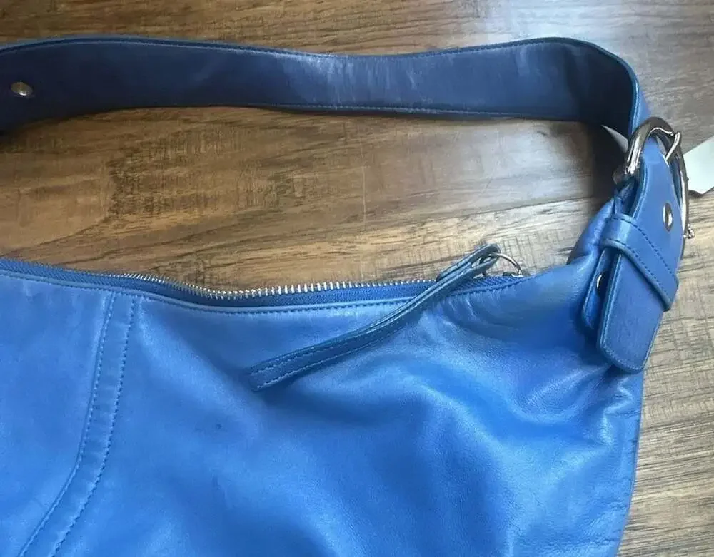 Coach RARE Blue Leather Lamb Nappa Vintage Y2K Tortilla Slouch Hobo 9619